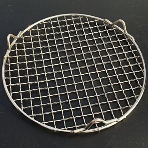 Miniatura 3 de Rejilla de refrigeración redonda de acero inoxidable con alambre cruzado para parrilla con 3 patas para cocinar hornear al vapor (13.7 pulgadas)