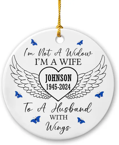 Miniatura 16 de Adorno de Navidad cardenal rojo conmemorativo personalizado, adorno de cerámica cardenal enviado del cielo, adorno de recuerdo para la pérdida de un