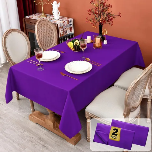 Miniatura 24 de MEANMOY Mantel cuadrado de poliéster lavable, resistente al agua y a las manchas, de 210 GSM, de 54 x 54 pulgadas, mantel de mesa rectangular sin