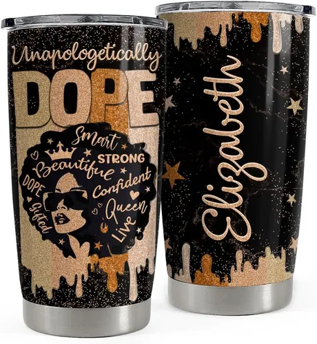 Miniatura 14 de SANDJEST Vaso personalizado de gato negro con texto en inglés «Just A Girls Who Loves Cat», vasos de 20 onzas y 30 onzas con tapa, regalo