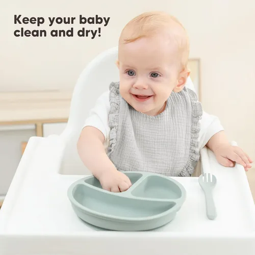 Miniatura 2 de Bearmoss Paquete de 8 baberos de muselina para babeo y dentición, baberos suaves para niñas, niños, recién nacidos