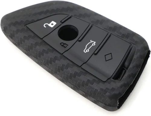 Miniatura 3 de iJDMTOY Funda de silicona suave con patrón de fibra de carbono compatible con BMW Serie X1 7 2016-up, X4 2019-up, X5 2014-up, X6 2015-up, 5 Series