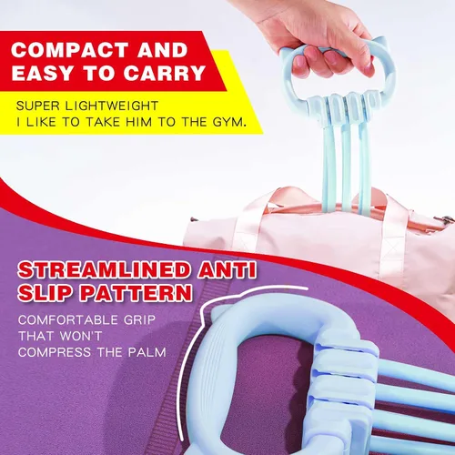 Miniatura 7 de Bandas de Resistencia Ajustables de 6 Niveles, Bandas de Resistencia para Fitness, Bandas de Ejercicio con Agarres Cómodos, Unisex, para Brazos
