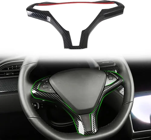 Miniatura 10 de OBL Funda para Consola Central y Salpicadero para Tesla Model X Model S 2014-2020, Accesorios para Interior de Coche ABS, Imitación de Fibra