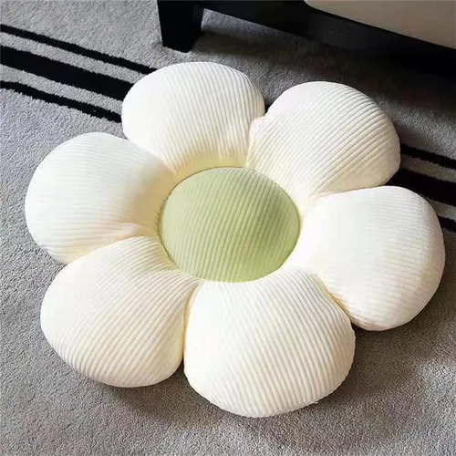Miniatura 11 de ELONEL Almohada con forma de flores, asiento de oficina, cojín de automóvil, color crema (21.6 pulgadas)