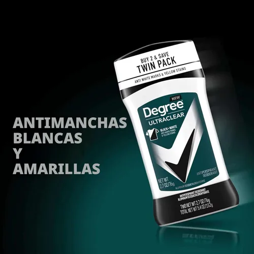 Miniatura 7 de Degree Men Desodorante Antitranspirante UltraClear Black+White 2 Unidades Protección contra el Sudor y el Olor de 72 Horas Antitranspirante