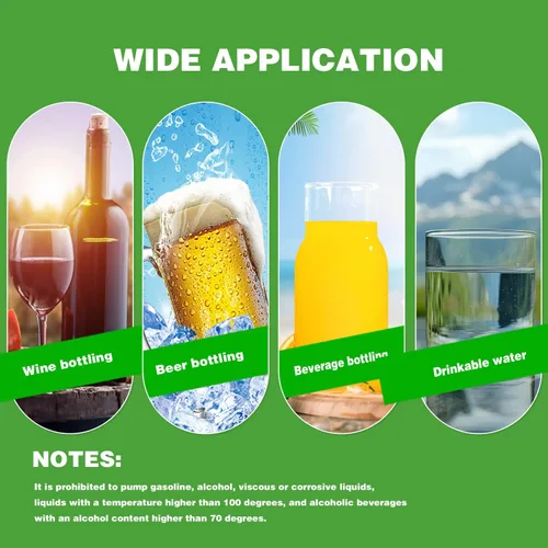 Miniatura 7 de Bomba autocebante eléctrica portátil con sifón automático USB para embotellar vino, cerveza y kombucha, bomba de transferencia de agua de grado