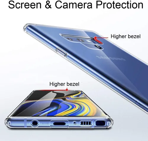 Miniatura 3 de Unov Funda compatible con Galaxy Note 9, transparente con diseño de TPU suave, absorción de golpes, delgada, diseño floral, cubierta trasera Flower