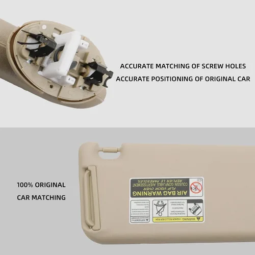 Miniatura 3 de Dasbecan - Visera solar delantera izquierda del lado del conductor con luz de cortesía compatible con Toyota RAV4 2006-2013 Reemplaza Beige