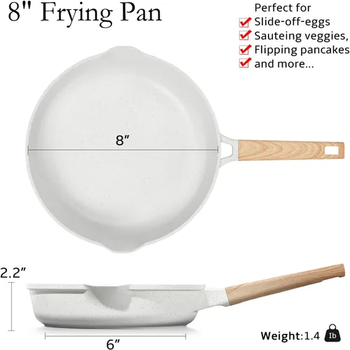 Miniatura 2 de ESLITE LIFE Sartén de cerámica antiadherente, no tóxica para tortilla de huevos, sartenes de cocina compatibles con todas las estufas