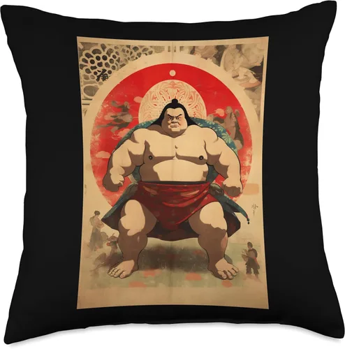 Miniatura 4 de Sumo Wrestler I Love Japanese Sumo Vintage Art Throw Pillow