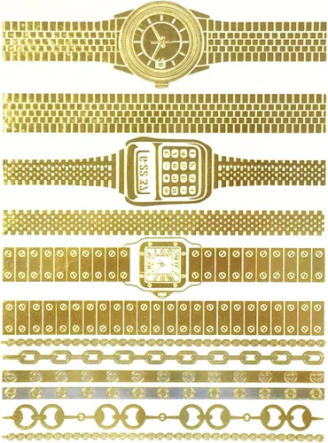 Miniatura 61 de Wrapables Tatuajes temporales inspirados en celebridades en oro metálico, plata y negro, grandes, alas de ángel_1