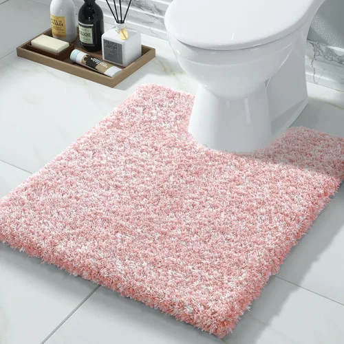 Miniatura 45 de Yimobra Alfombra de baño de felpa esponjosa, súper lanuda suave, cómoda, antideslizante, absorbente de agua, alfombra de baño de microfibra que se