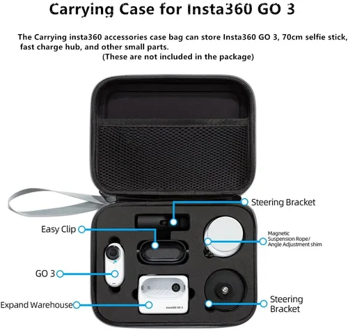 Miniatura 2 de Funda de transporte compatible con cámara de acción Insta360 GO 3 [con 2 protectores de pantalla]