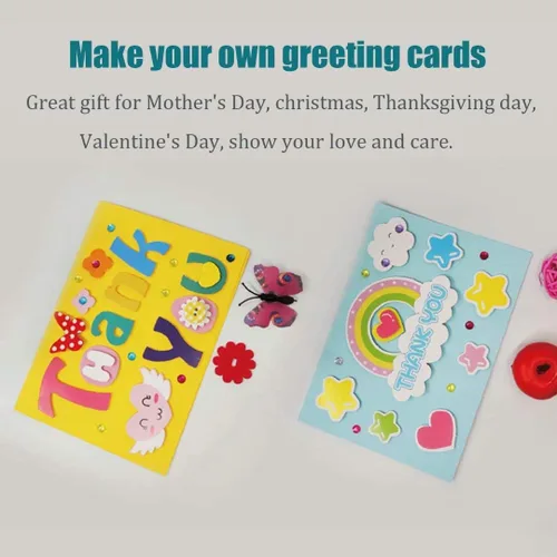Miniatura 6 de Kit para hacer tarjetas, kit de tarjetas de felicitación hecho a mano para niños, niñas, niños, tarjeta de agradecimiento, tarjeta del día