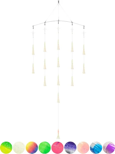 Miniatura 11 de BLUEWING Barra esparcidora de pesca de 18 pulgadas/36 pulgadas con calamares de bulbo de 6 pulgadas/9 pulgadas, pájaros de arrastre de 5.28 pulgadas