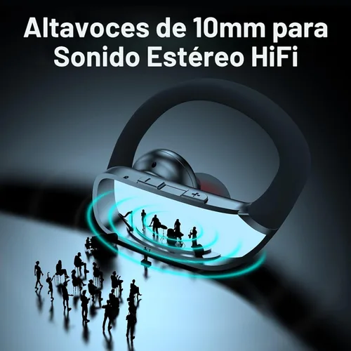 Miniatura 5 de Auriculares inalámbricos bmani, auriculares Bluetooth con 80 horas de reproducción, pantalla LED, funda, gancho para la oreja, con micrófono, sonido