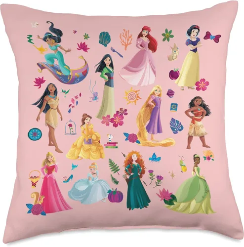 Disney Almohada rosa con estampado mágico de princesa