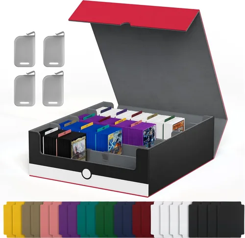 Miniatura 14 de Caja de almacenamiento de cartas UAONO para cartas de intercambio, estuche de cubierta de cartas PU de 1800+ para Commander, soporte de cartas
