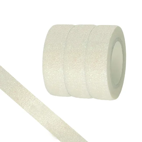 Miniatura 7 de Cinta Washi con purpurina, 3 rollos de cinta decorativa azul oscuro de 5/8 pulgadas (0.591 in), autoadhesiva para manualidades con ribete dorado