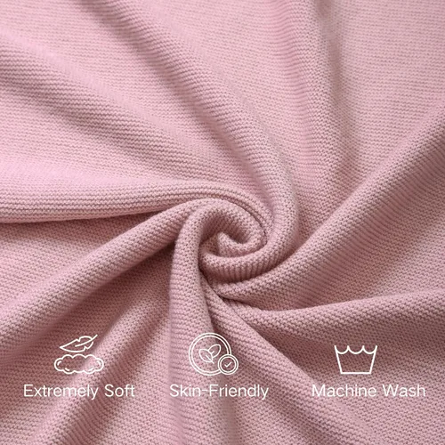 Miniatura 5 de Manta de lujo para bebé, ultra suave, acogedora, cálida, de 40 x 30 pulgadas, manta receptora para bebé, niño, niña, cochecito de cuna, color rosa