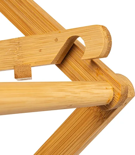 Miniatura 4 de Household Essentials Estante plegable de secado de ropa de bambú de gran tamaño, estante de lavandería de lujo con 11 clavijas, respetuoso