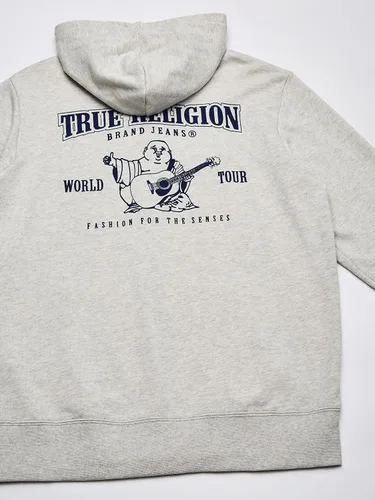 Miniatura 6 de True Religion - Sudadera con capucha y cremallera con logotipo de Buda para hombre