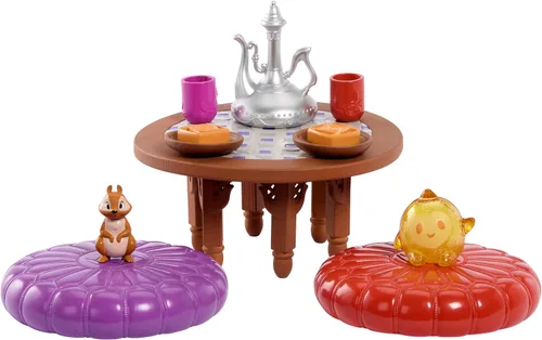 Miniatura 4 de Mattel Juguetes de Disney Wish, juego de mejor amiga para la hora del té con muñecas Asha y Dahlia de Rosas, 2 figuras, 1 mesa y 10 accesorios