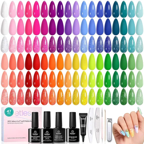 Miniatura 14 de beetles colección “Fantasyland” - Esmaltes en gel permanentes, de 20 colores, pastel, rosa brillante, morado, azul marino, verde y con brillantina