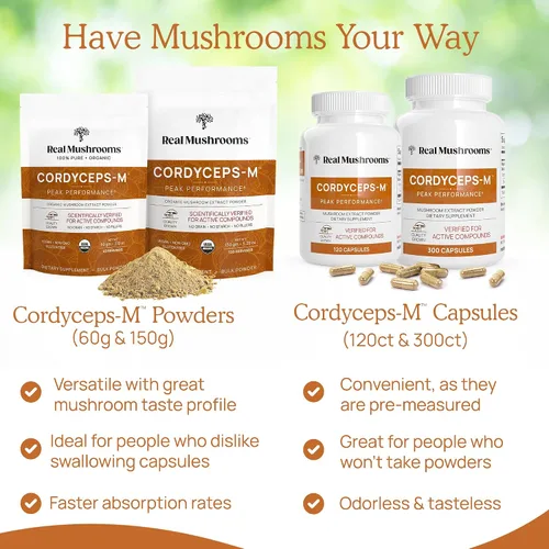 Miniatura 9 de Real Mushrooms Reishi & Cordyceps para humanos y hongos masticables relajantes para mascotas, paquete para relajación, energía e inmunidad, vegano
