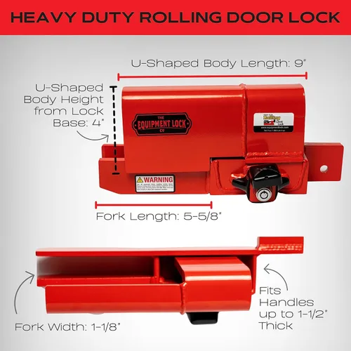 Miniatura 4 de Equipment Lock Co. Cerradura de puerta enrollable resistente con llave similar, modelo # HDRDL-KA