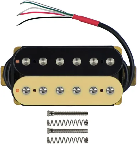 Miniatura 5 de FLEOR Pastillas Humbucker de guitarra eléctrica de cerámica de doble bobina para guitarra puente y pastillas para el cuello, color negro