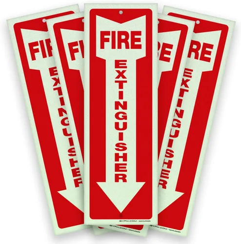 Miniatura 19 de iSYFIX Letrero para extintor de incendios – Paquete de 2 carteles reflectantes de aluminio 040 100% libre de óxido, laminado para máxima resistencia