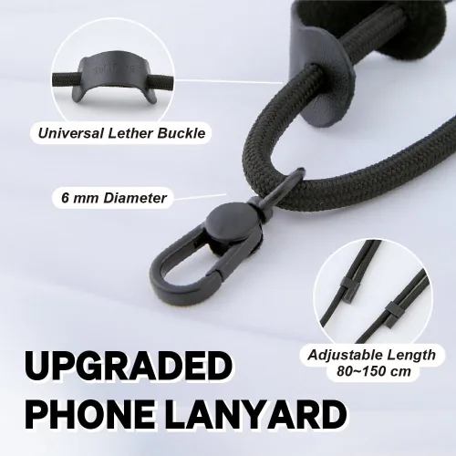 Miniatura 2 de Cordón universal para teléfono, correa cruzada antirrobo para iPhone 16 Pro Max y la mayoría de teléfonos inteligentes, soporte ajustable