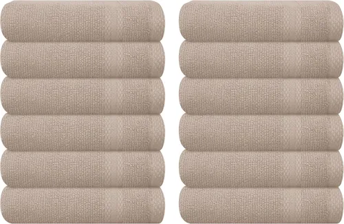 Miniatura 73 de GLAMBURG - Juego de 12 toallas faciales ultrasuaves de 13 x 13 pulgadas, 100% algodón, duraderas y altamente absorbentes, ideales para baño, cocina