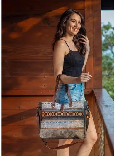 Miniatura 7 de Myra Bag Bolso de fin de semana rústico algodón y cuero reciclados S-2801, Varios