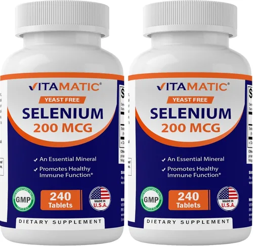 Miniatura 11 de Vitamatic Selenio sin levadura 200mcg como suplemento de selenometionina mineral traza esencial con absorción superior, 240 tabletas