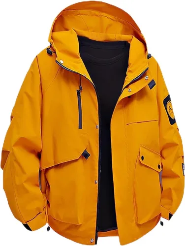 Miniatura 7 de Chaqueta de esquí impermeable para hombre, resistente al viento, abrigo de invierno con forro polar con capucha para escalar y romper el viento