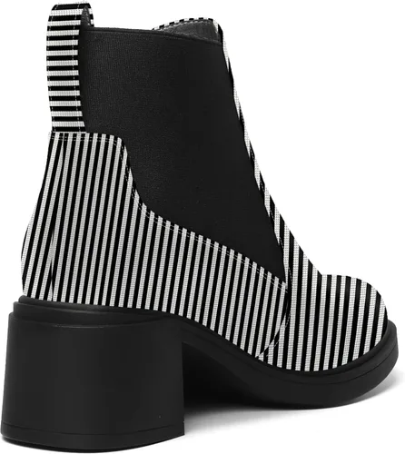 Miniatura 5 de AMBELIGHT Botas de tacón alto para mujer, estilo casual, con punta redonda, elástica, sólidas, gruesas, de 2.5 pulgadas