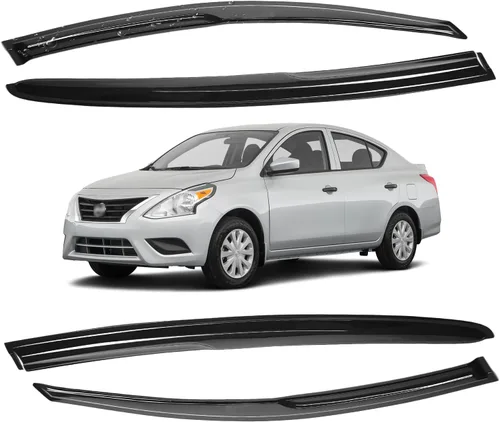 Miniatura 163 de Viseras para ventanas para Mazda 3 Sedán 4 puertas 2004 2005 2006 2007 2008 2009 estilo JDM Mugen, deflector de viento, protector solar y de lluvia