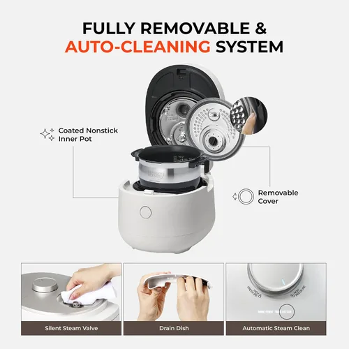 Miniatura 12 de CUCKOO Olla arrocera a presión doble de 6 tazas sin cocer / 12 tazas cocidas con tecnología de calentamiento por inducción, sistema de presión