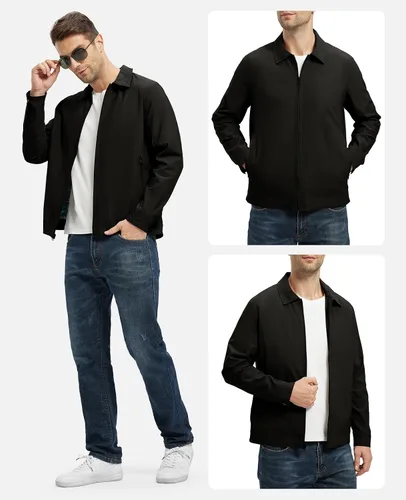 Miniatura 6 de Rdruko Chaquetas ligeras para hombre Cortavientos de primavera y otoño Chaquetas ligeras Casuales y elegantes con bolsillos