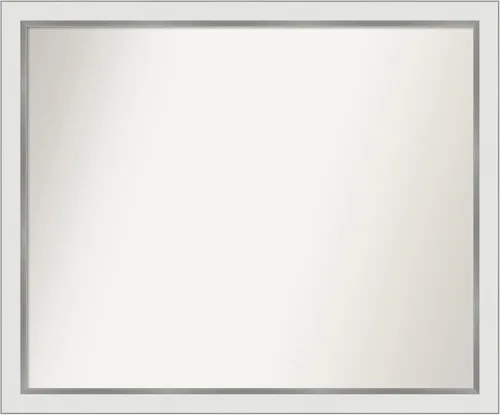 Miniatura 341 de Amanti Art Espejo de baño blanco para sobre el fregadero, 30 x 35 pulgadas, espejo de tocador rectangular estrecho de Eva de oro blanco, marco