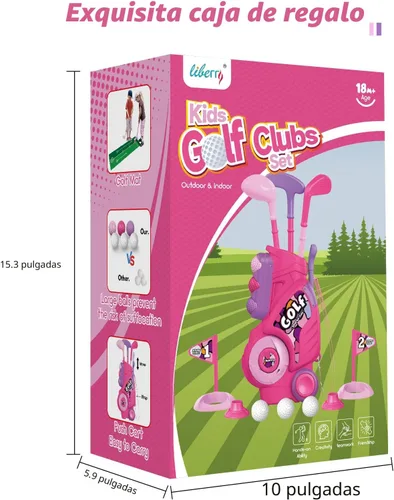 Miniatura 7 de Liberry Juego de golf para niños y niñas de 2, 3 y 4 años, carrito de golf mejorado para niños con diseño único de correa para el hombro, juguetes