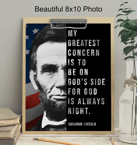 Miniatura 4 de Abe Lincoln - Póster de Abraham Lincoln, 8 x 10 pulgadas, decoración de pared con bandera estadounidense, decoración patriótica, decoración