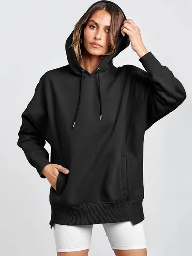 Miniatura 4 de ANRABESS Sudaderas con capucha de gran tamaño para mujer, sudadera de forro polar 2024, trajes de moda para adolescentes y niñas