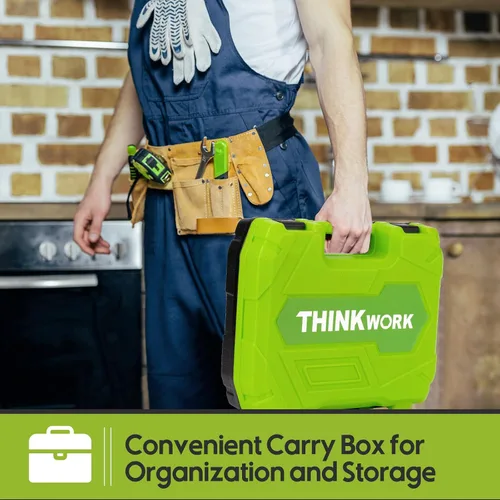 Miniatura 9 de THINKWORK Kit de herramientas para reparación del hogar - Juego general de herramientas manuales para el hogar con caja de almacenamiento, juego