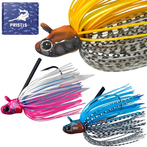 Miniatura 13 de Pristis Jig Head Fishing Lures for Freshwater Saltwater, Weedless Swim Jig Teasers with Sharp Hooks & Exquisite Coating, Pre-Rigged Vibrating Juego