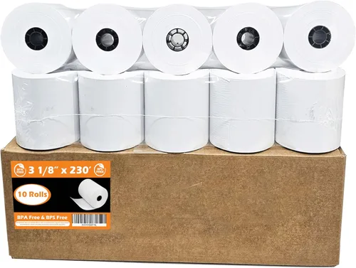 Miniatura 17 de (10 Rolls) 3 1/8 x 230 thermal paper square POS cash register thermal receipt paper rolls bpa free BuyRegisterRolls