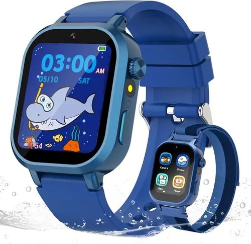 Miniatura 12 de Wiszodet Reloj inteligente impermeable para niños, regalo para niños de 3 a 12 años con 39 juegos, pantalla táctil HD, reproductor de música, cámara